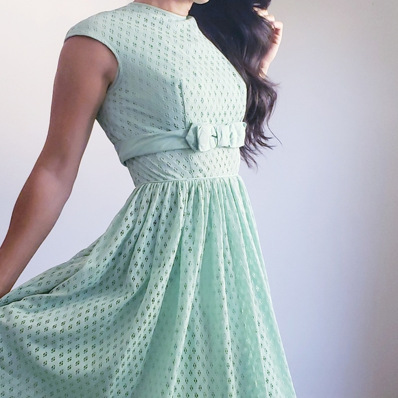 1950s Vintage Dress Jacket Set KerryBrooke by JC Penney's Atomic Mint - Picture 4 of 15